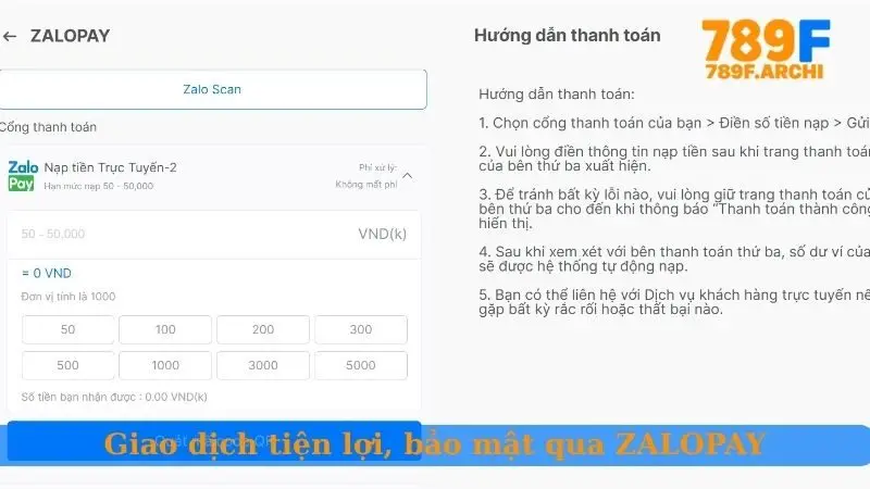 Giao dịch tiện lợi, bảo mật qua ZALOPAY